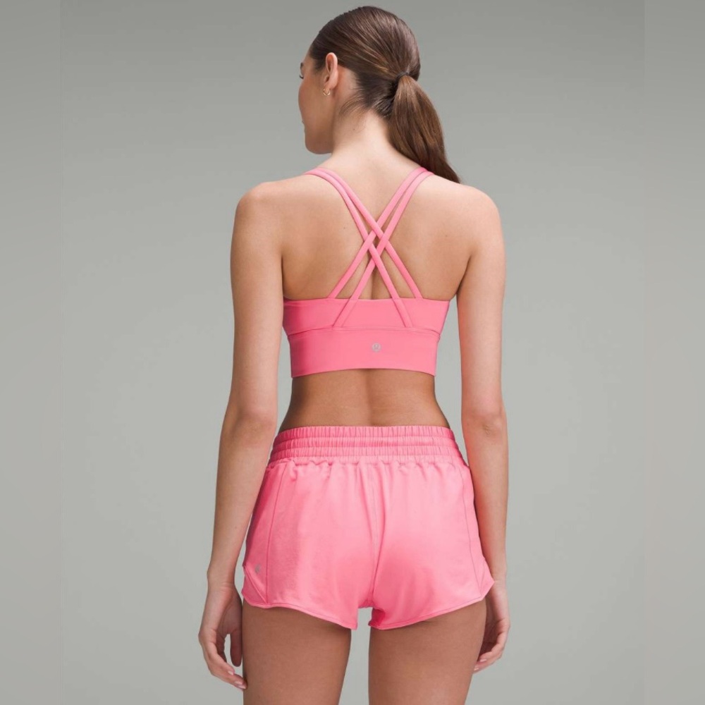Lululemon sakura pink longline sports bra
size 12 medium support for B to D cups